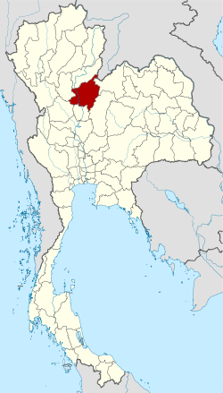 แผนที่ประเทศไทย จังหวัดพิษณุโลกเน้นสีแดง