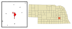 Location of York, Nebraska