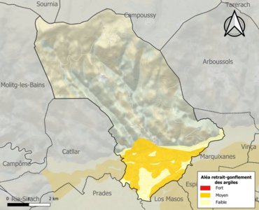 Carte des zones d'aléa retrait-gonflement des argiles.