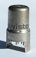 RCA 6DS4 "nuvistor" triode, c. 20 mm high by 11 mm diameter 6DS4NuvistorVacuumTube.jpg