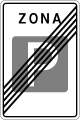End of the parking zone