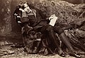 Зoбpaжeння 11Oscar Wilde reclining with Poems, by Napoleon Sarony, in New York in 1882. Wilde often liked to appear idle, though in fact he worked hard; by the late 1880s he was a father, an editor, and a writer.