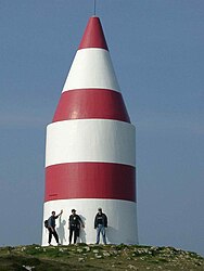 Het rood-witte baken voor de scheepvaart in 2006