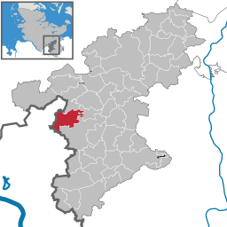 Läget för kommunen Ammersbek i Kreis Stormarn
