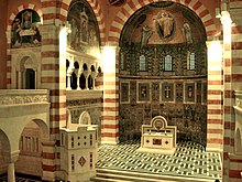 The altar and pulpit at the Chapel of the Ascension in Jerusalem Augvic1.jpg