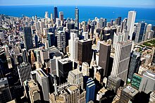 Aerial view of the Chicago Loop in 2012 Chicago-00.jpg