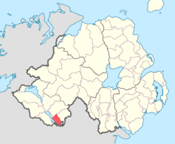 Location of Coole, County Fermanagh, Northern Ireland.