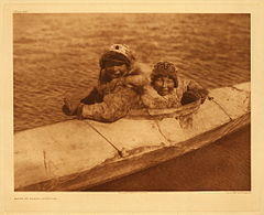 Boys in kaiak - Nunivak, 1930