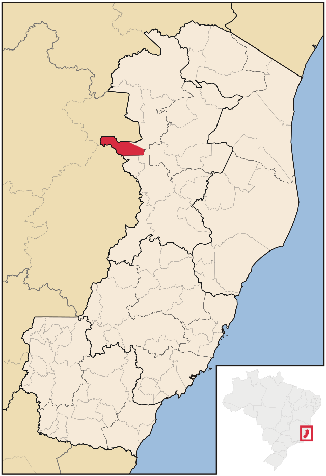 Localização de Mantenópolis no Espírito Santo