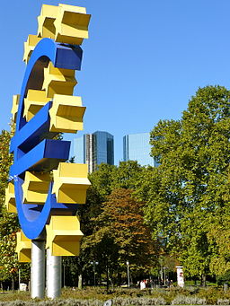Euro sign frankfurt hesse germany