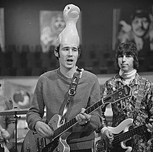 Innes performing with the Bonzo Dog Band with a duck hat