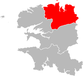 Arondismentul Morlaix în cadrul departamentului Finistère