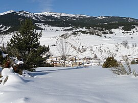 A general view of Fontrabiouse in the snow