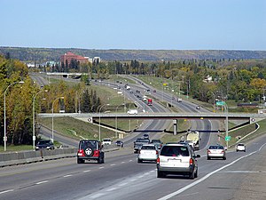 Looking north on Highway 63 in Fort McMurray, ...