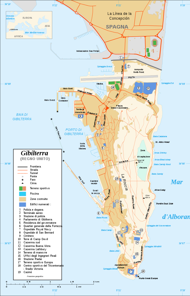 Gibilterra - Mappa
