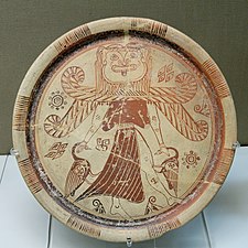 Gorgon avbildad på ett fat från Kameiros på Rhodos, cirka 600 f.Kr.