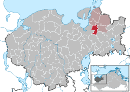 Läget för kommunen Hornstorf i Landkreis Nordwestmecklenburg