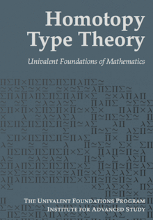 Cover of Homotopy Type Theory: Univalent Foundations of Mathematics. Hott book cover.png