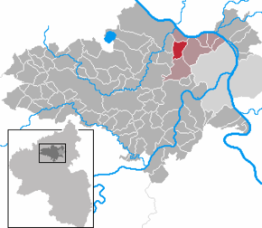 Poziția Kettig pe harta districtului Mayen-Koblenz