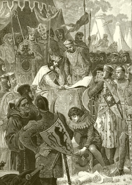 Fichier:King John signing the Great Charter (Magna Carta) by English School.png