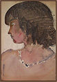Leányfej, akvarell, 1957, 29x20 cm