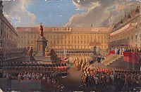 Unveiling of the monument to Emperor Franz I of Austria, 19 June 1846, on Vienna's Franzensplatz, c. 1846