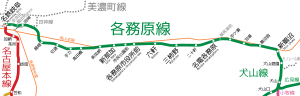 Linemap of Kakamigahara Line.svg