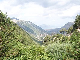 Zicht op Orikum en de Golf van Vlorë vanop de Llogarapas