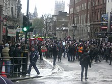 A number of protesters in central London on 30 November 2010 London student protest 30Nov.jpg