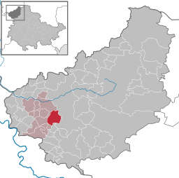 Läget för kommunen Lutter i Landkreis Eichsfeld