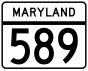 Maryland Route 589 marker