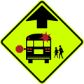 S3-1 School bus stop ahead