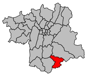 Kanton na mapě arrondissementu Grenoble