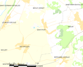 Mapa obce Saint-Pont