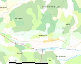 Mapa obce Remollon
