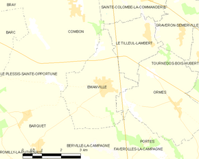 Poziția localității Émanville