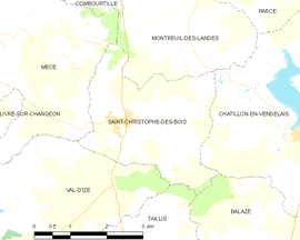 Mapa obce Saint-Christophe-des-Bois