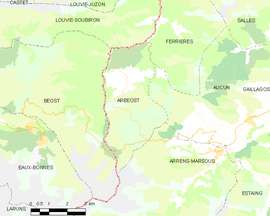 Mapa obce Arbéost