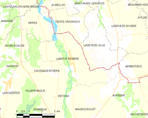 Poziția localității Labatut-Rivière
