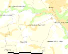 Mapa obce Saint-Eustache-la-Forêt