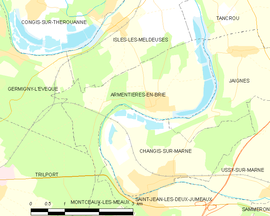 Mapa obce Armentières-en-Brie