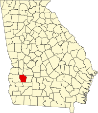 Locatie van Terrell County in Georgia