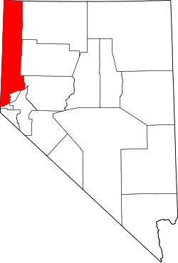 map of Nevada highlighting Washoe County