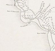 Al Huwaila (Al Owhale) in G. B. Bruck’s 1824 map