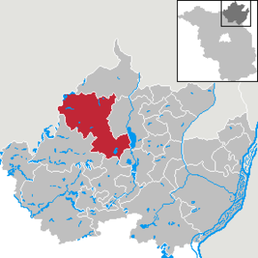 Poziția Nordwestuckermark pe harta districtului Uckermark