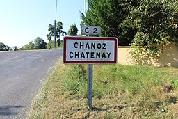 Cartouche E44 C2 sur panneau EB10 Chanoz-Châtenay.