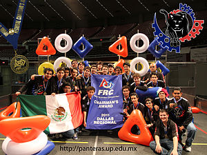 English: Panteras FIRST Robotics team wins the...