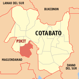 Pikit na Cotabato Coordenadas : 7°3'N, 124°40'E