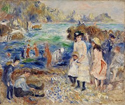 Crianças na praia em Guernsey, 1883, Barnes Foundation, Filadélfia