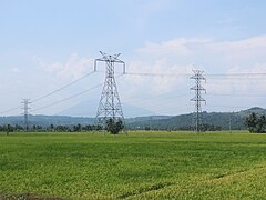 Polangui fields, Mount Asog view, power transmission lines